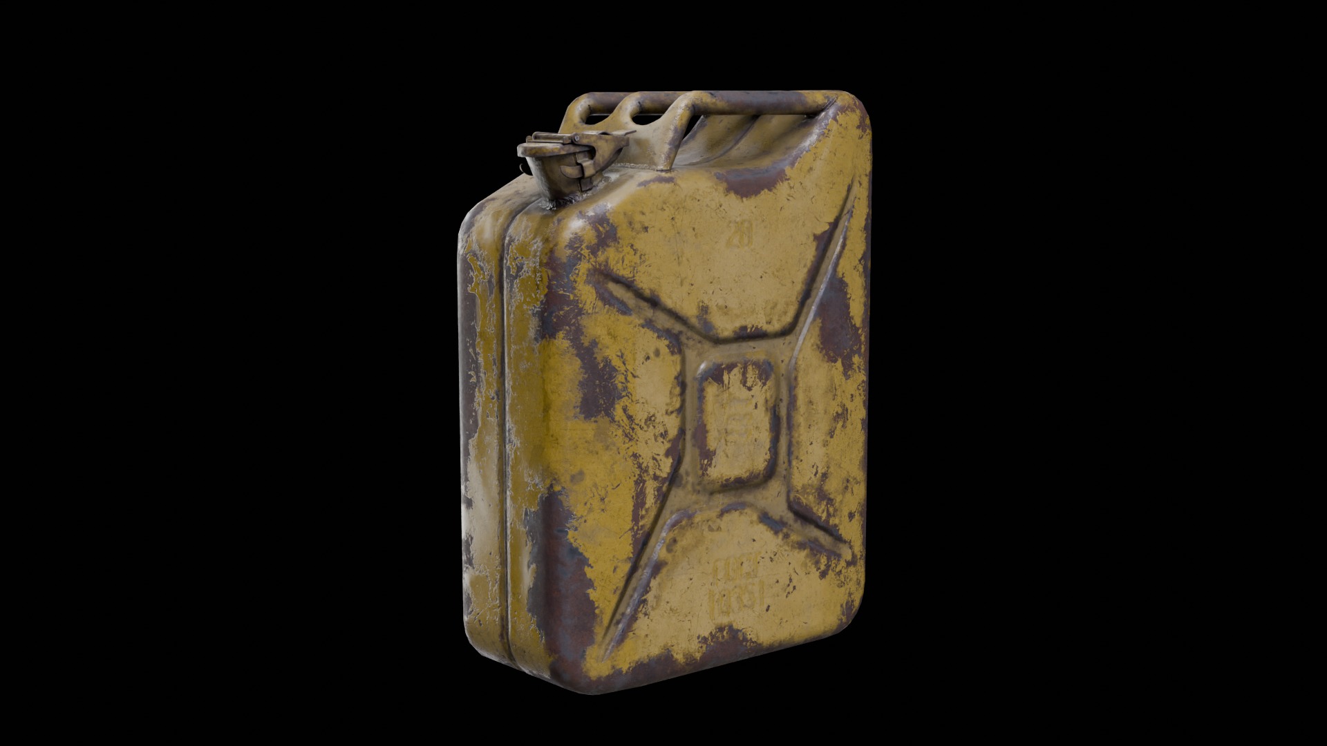 Soviet old Fuel canister Low-poly 3D model_7