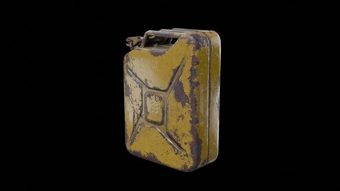 Soviet old Fuel canister Low-poly 3D model 6