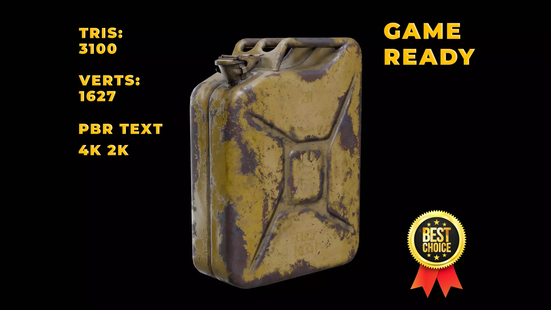 Soviet old Fuel canister Low-poly 3D model_0