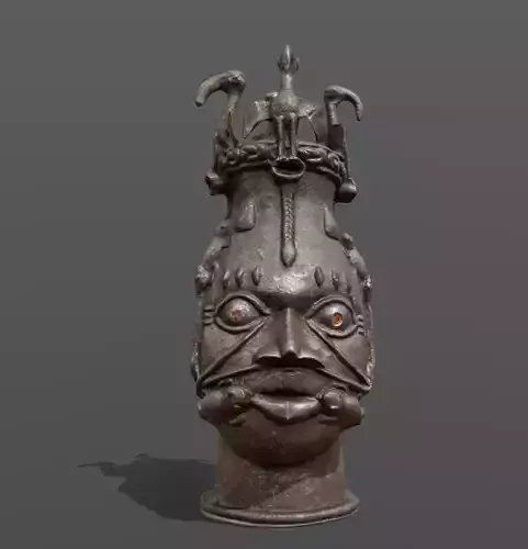 Osun Altar Head II Bronze Cast