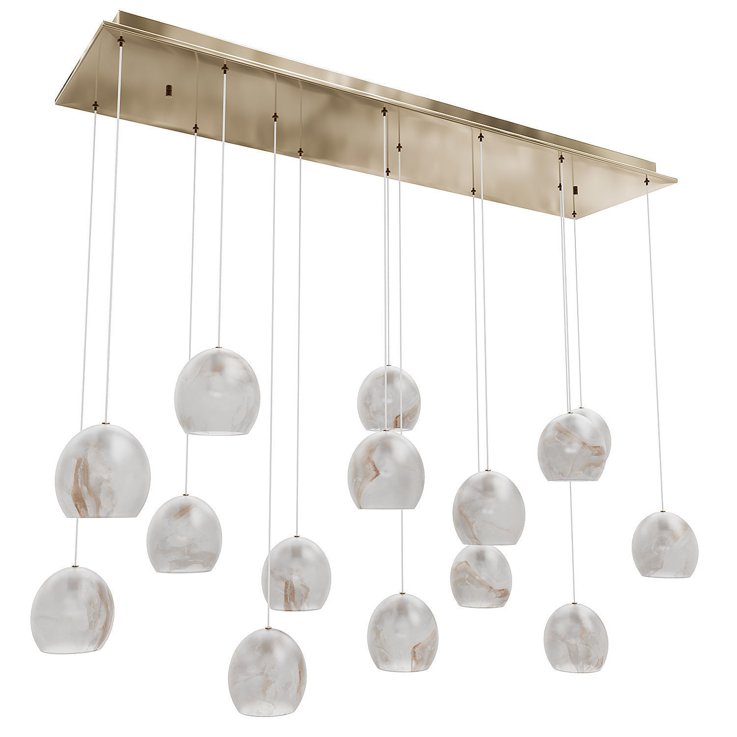 Lazio 15-Light Linear Multi-Drop Pendant Currey Company 3D model_1