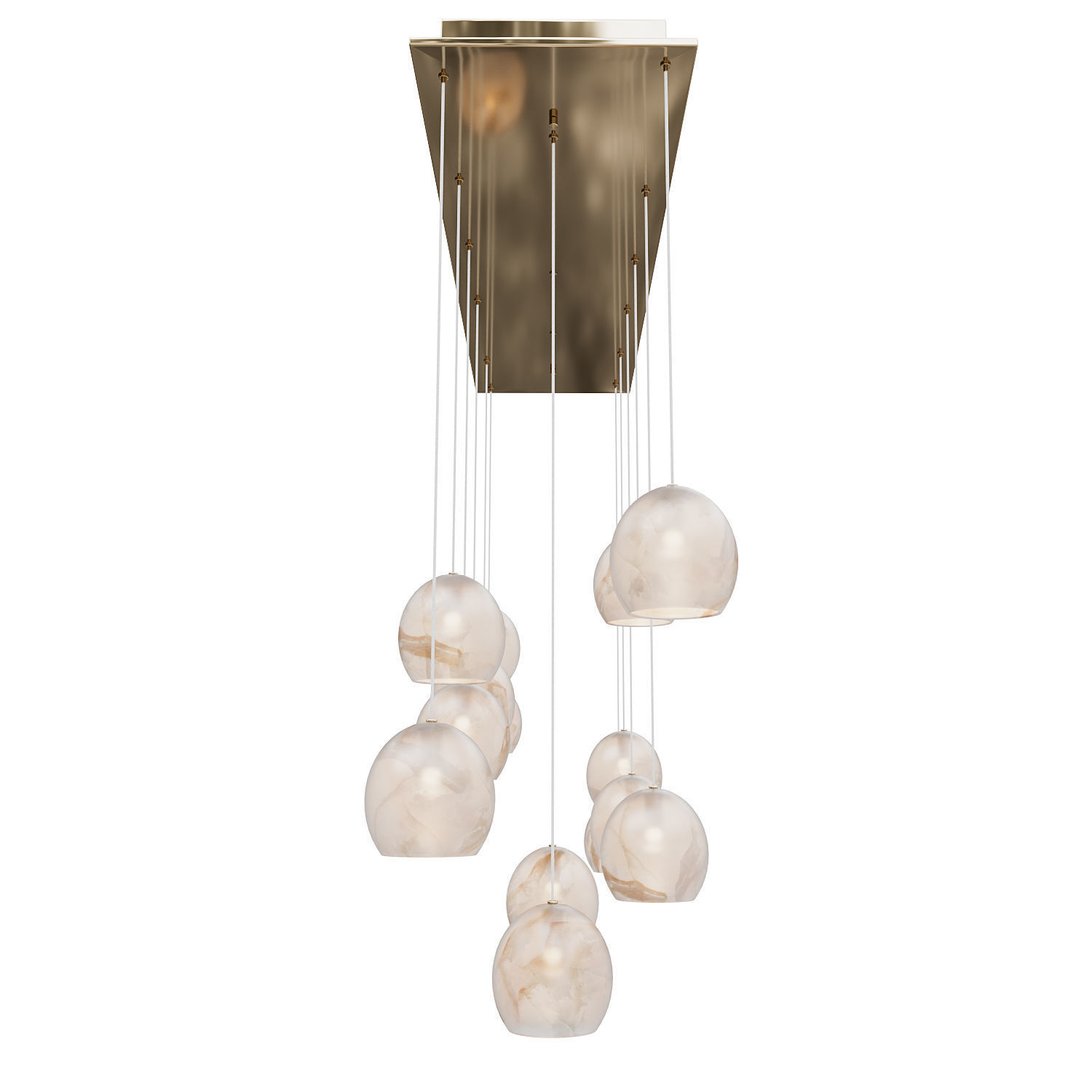 Lazio 15-Light Linear Multi-Drop Pendant Currey Company 3D model_4