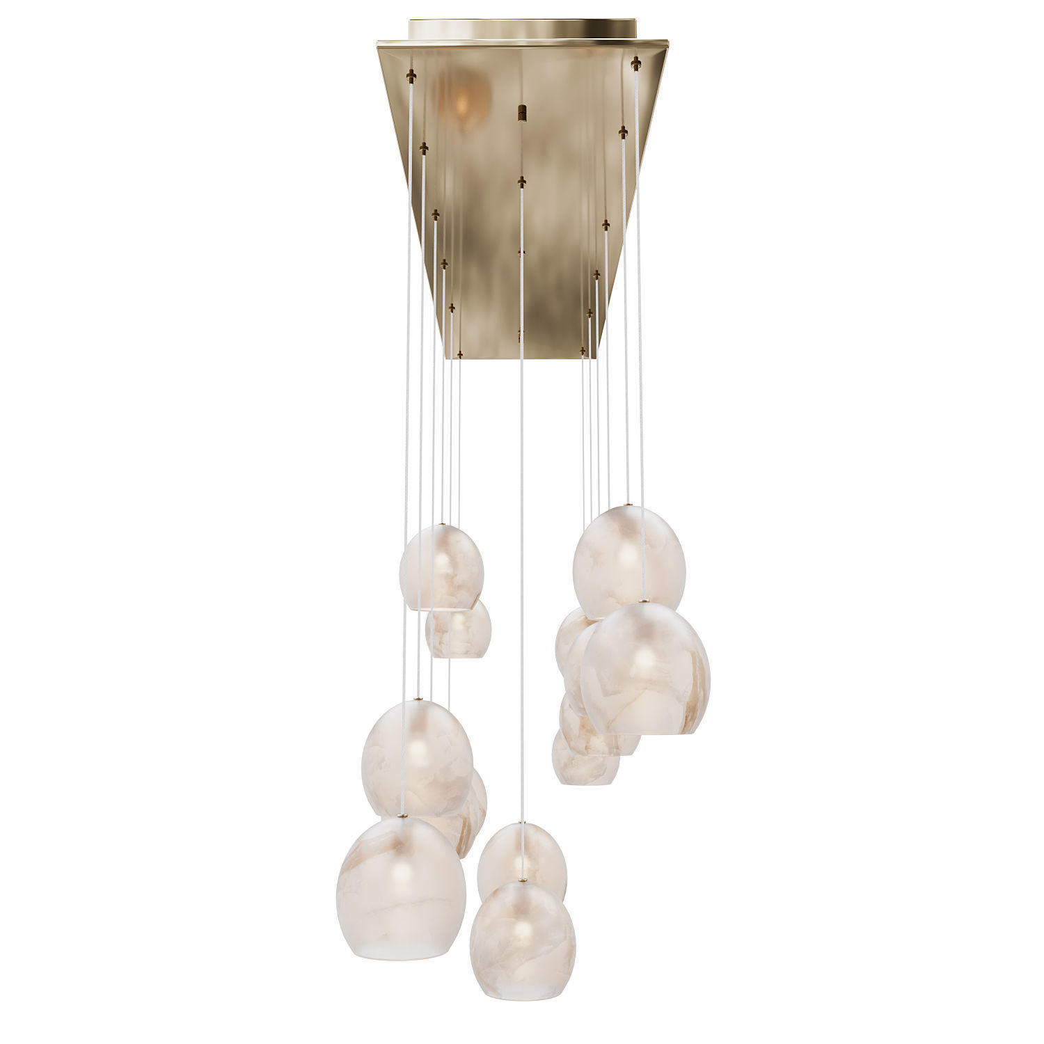 Lazio 15-Light Linear Multi-Drop Pendant Currey Company 3D model_5