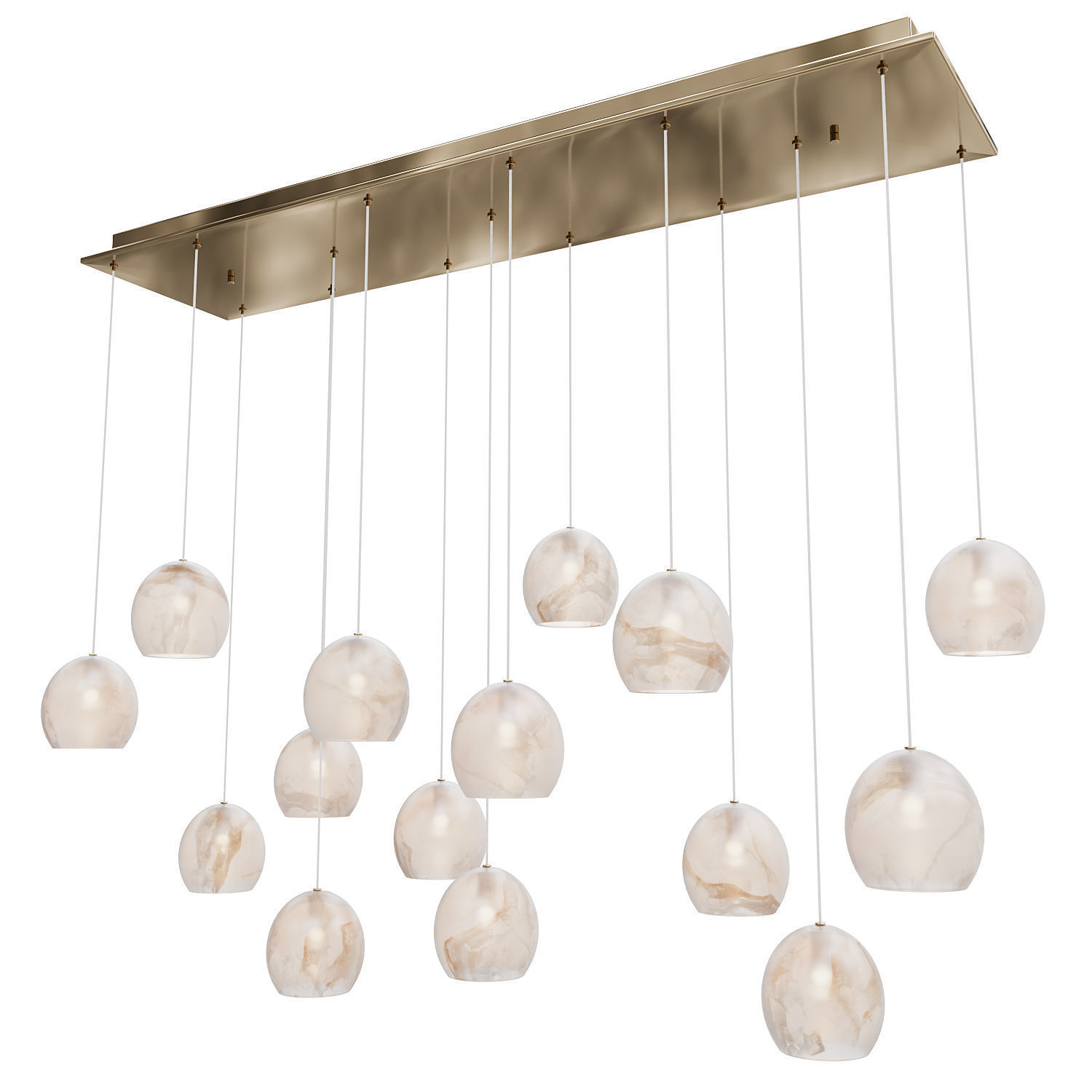 Lazio 15-Light Linear Multi-Drop Pendant Currey Company 3D model_3