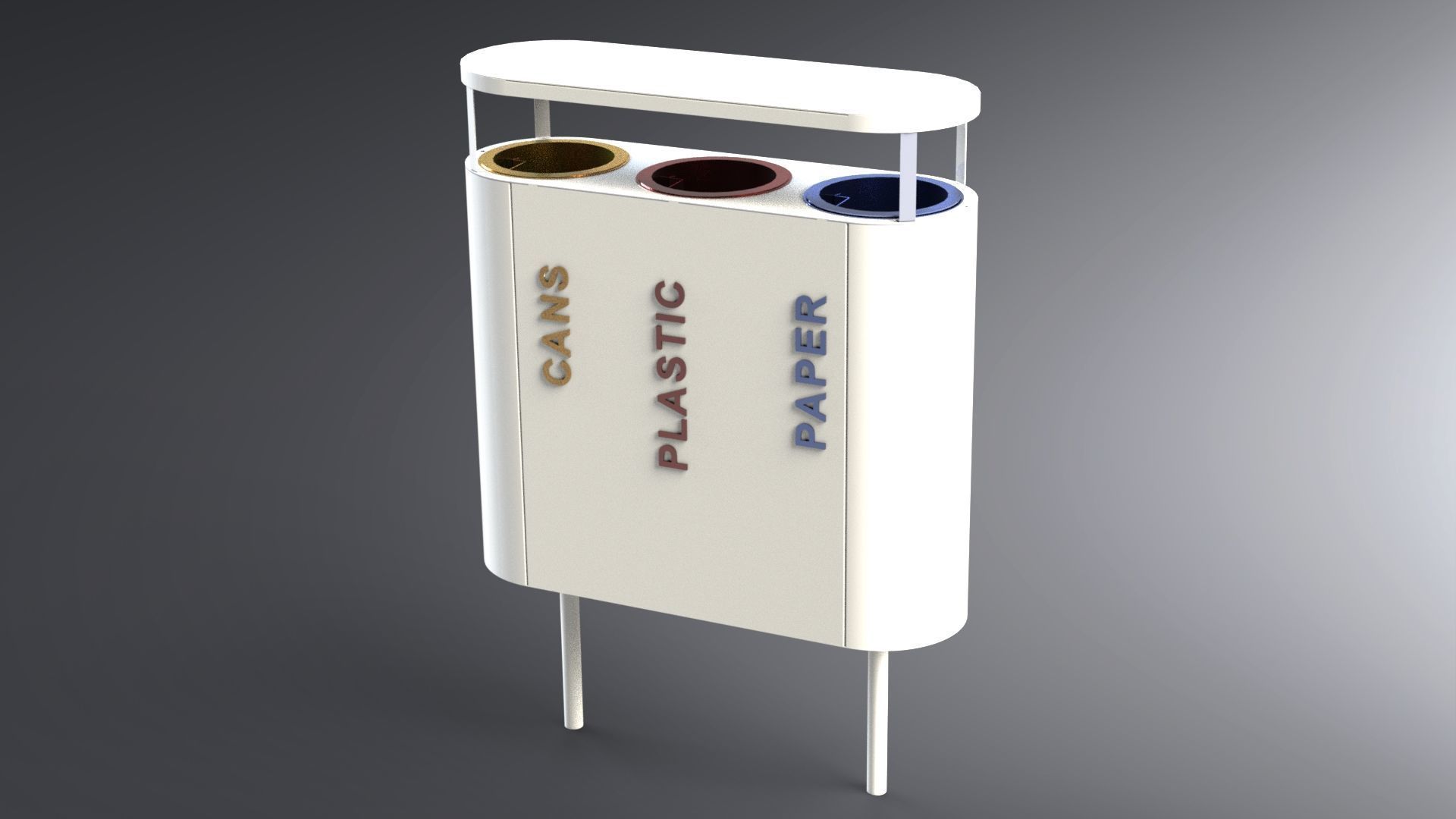 Waste separation container 3D model_3