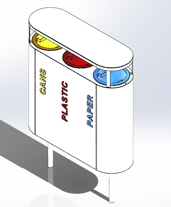 Waste separation container 3D model_4