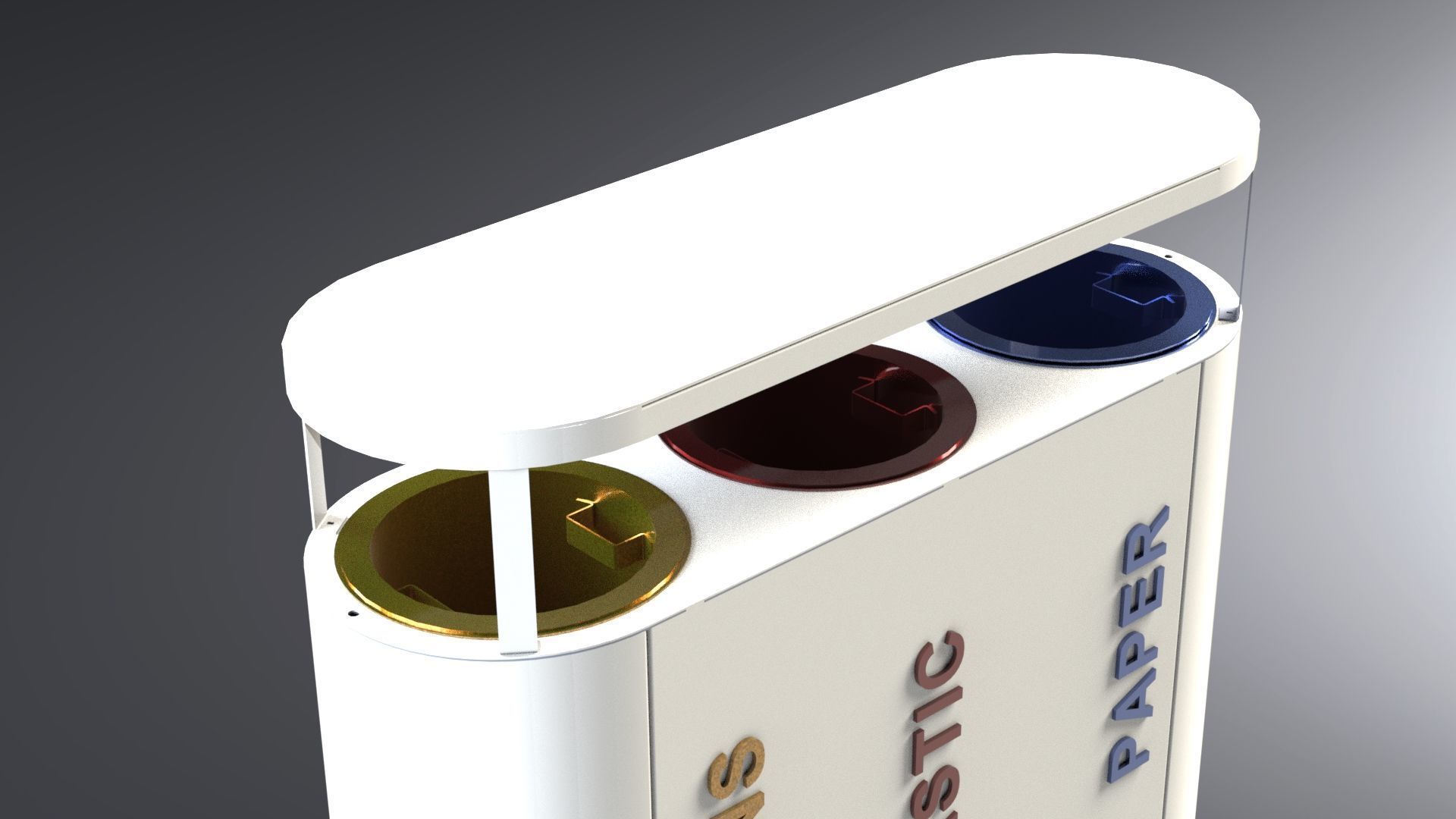 Waste separation container 3D model_2