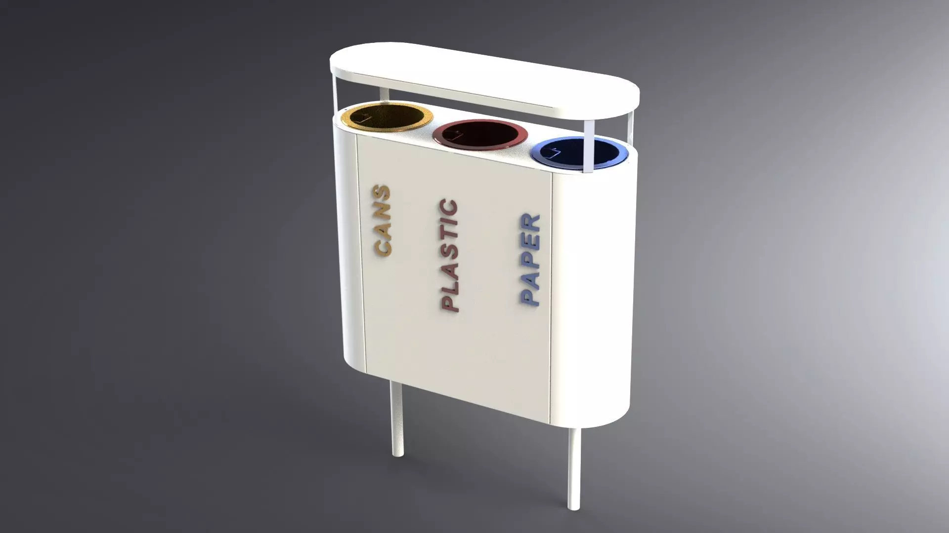Waste separation container 3D model_0