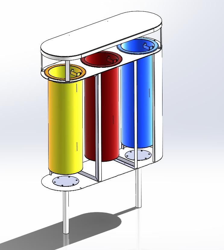Waste separation container 3D model_5
