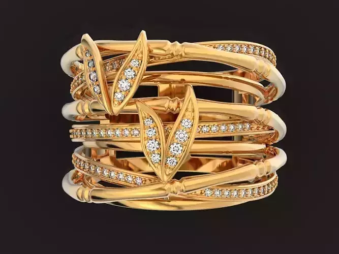 wide bamboo ring in Carrera style 1491