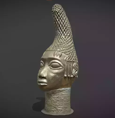 Queen Idia Bronze Head Low-poly 3D model