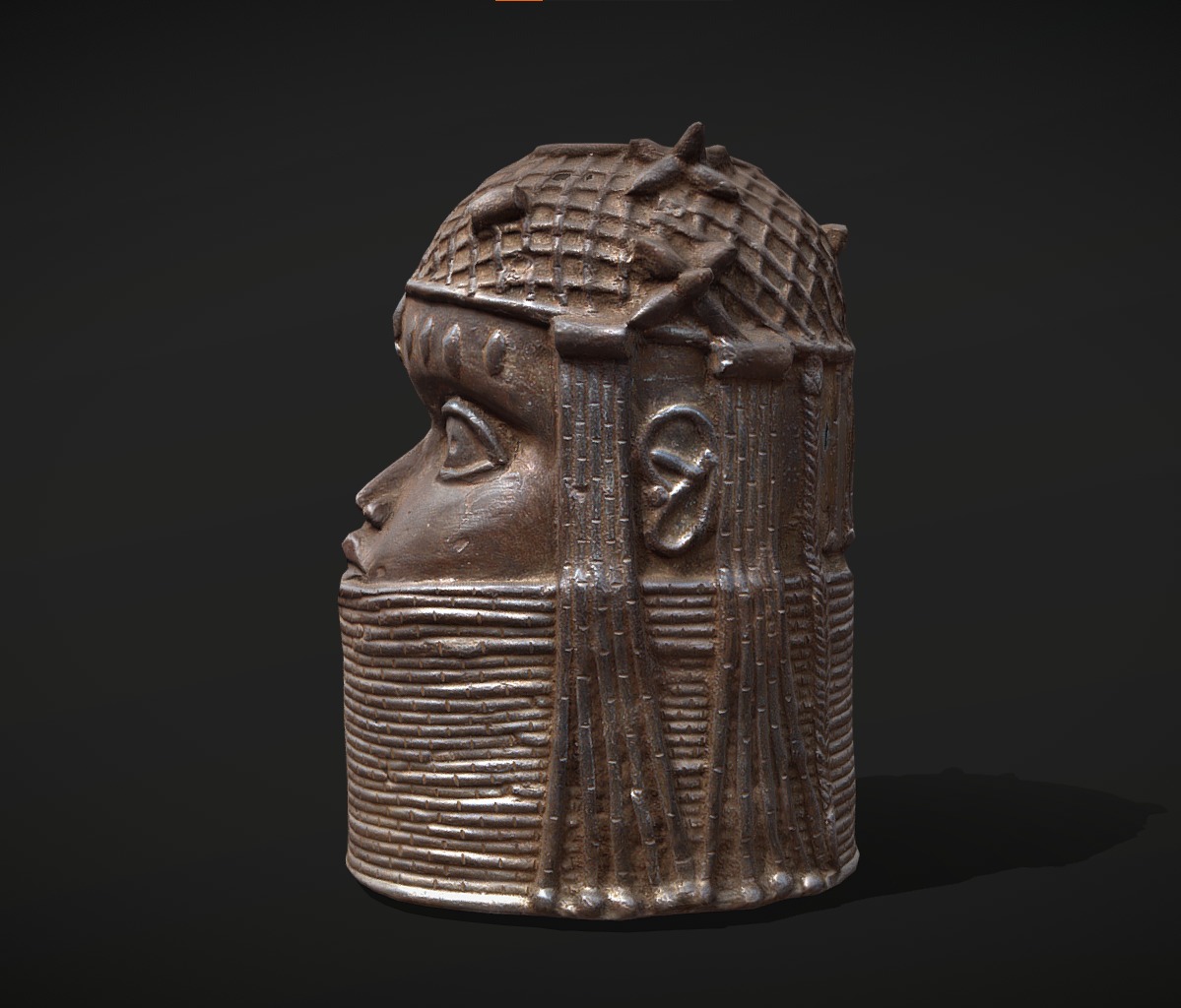 Uhunmwu Elao Bronze cast Low-poly 3D model_2