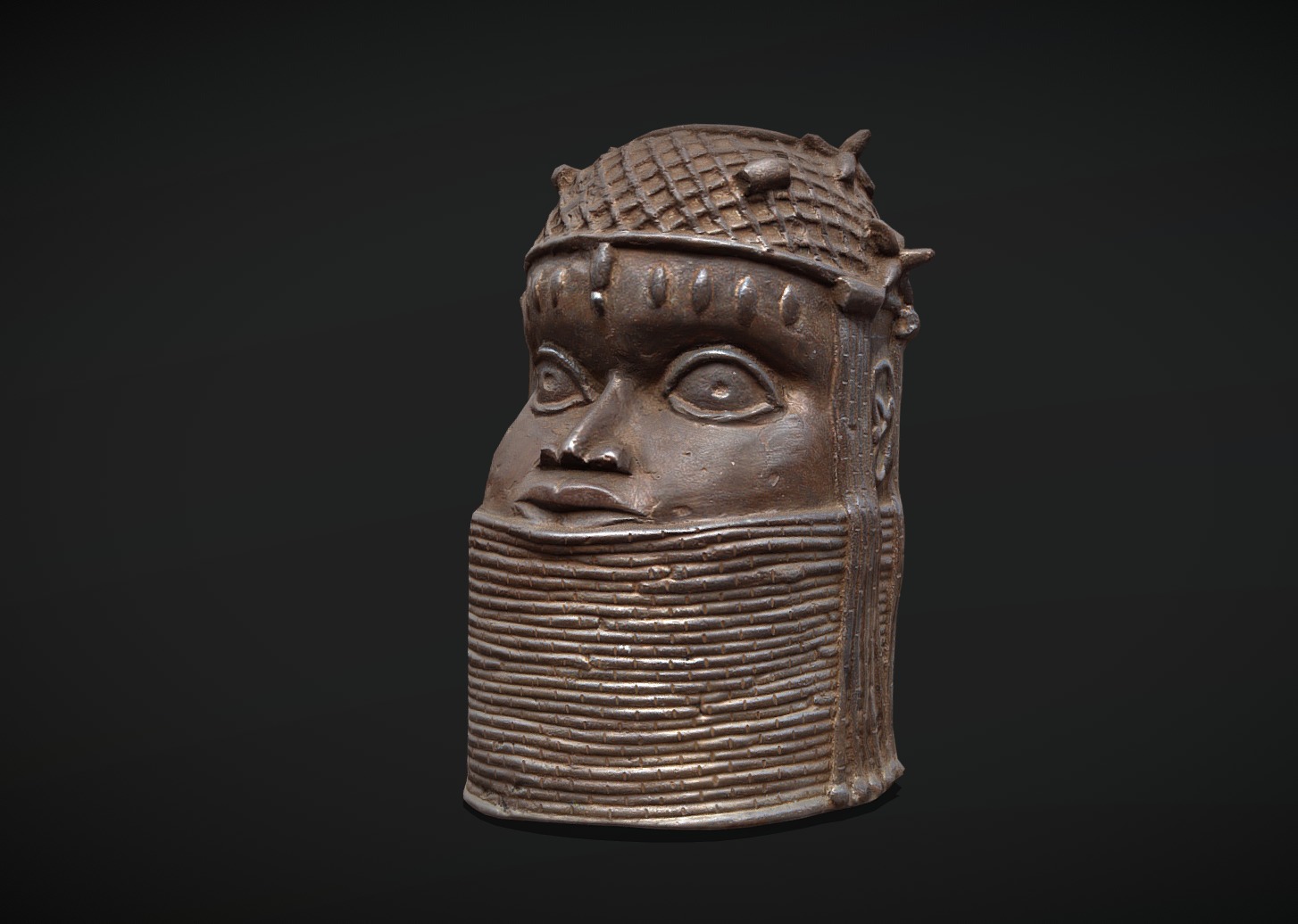 Uhunmwu Elao Bronze cast Low-poly 3D model_1