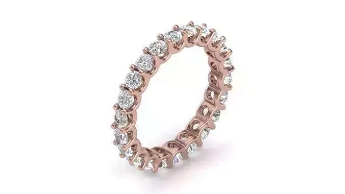 U Shaped Eternity Ring 3 point 1 mm stone size swiss 14 and EU54 3D print model