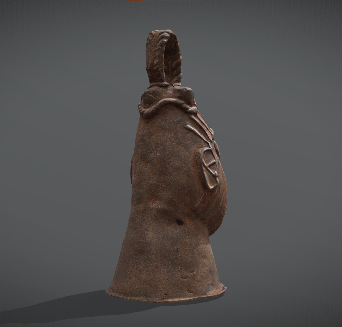 Lower Niger IgboUkwu Bronze Bell Low-poly 3D model_4