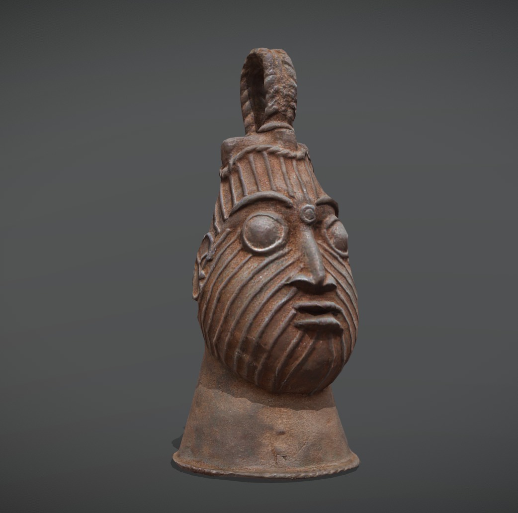 Lower Niger IgboUkwu Bronze Bell Low-poly 3D model_2