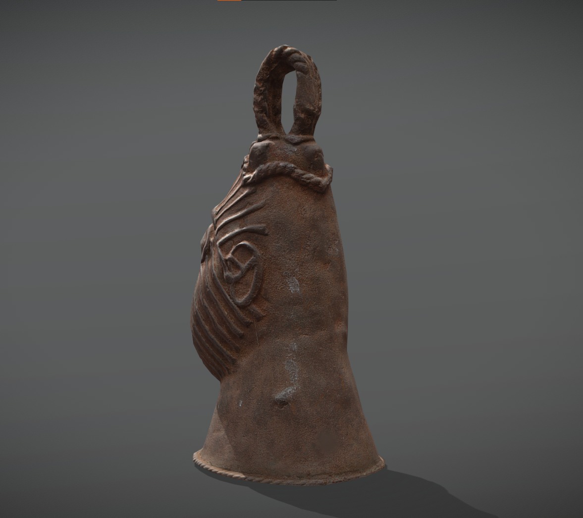 Lower Niger IgboUkwu Bronze Bell Low-poly 3D model_5