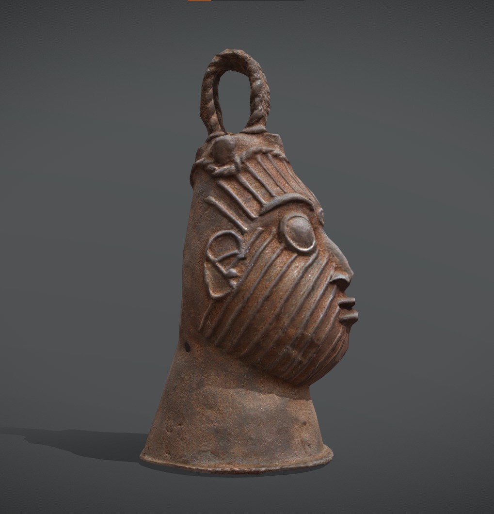 Lower Niger IgboUkwu Bronze Bell Low-poly 3D model_3