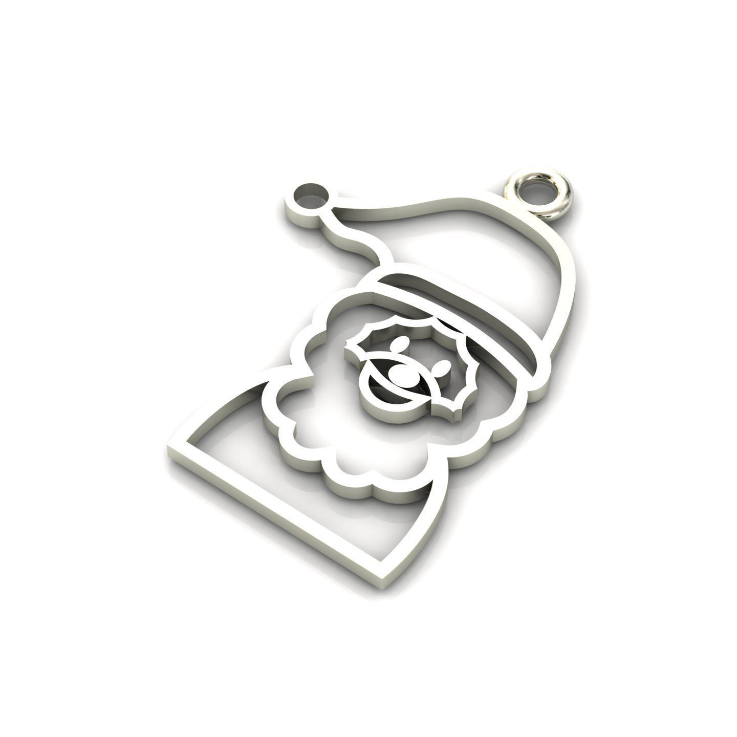 Santa Claus pendant 01 3D print model_7