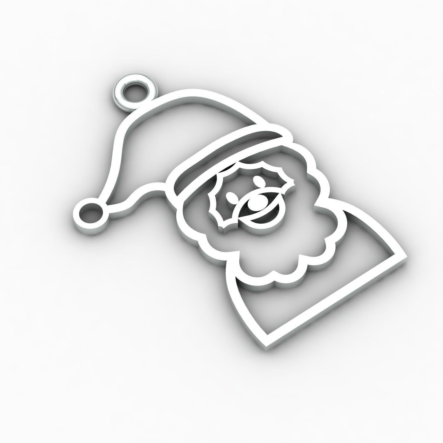 Santa Claus pendant 01 3D print model_3