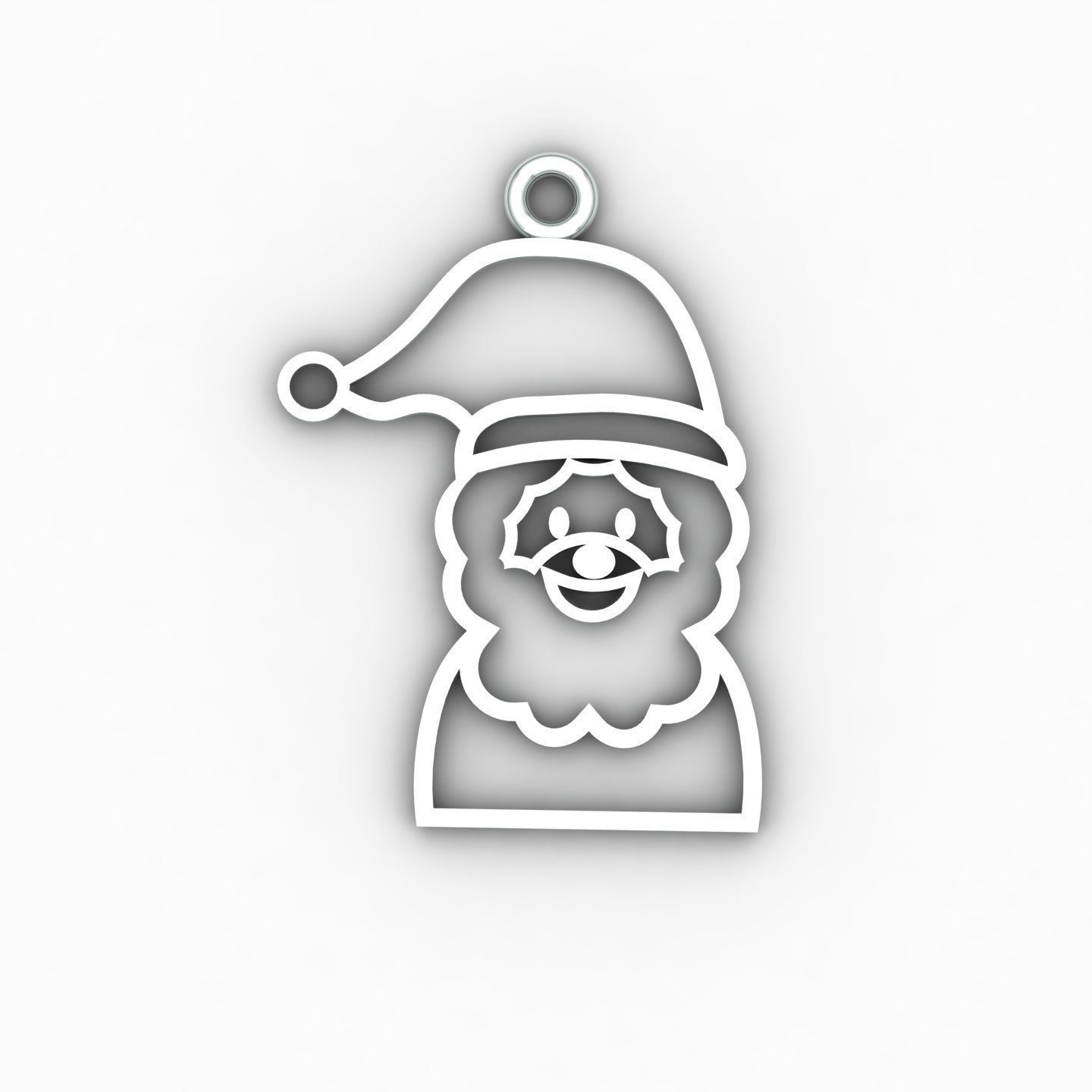 Santa Claus pendant 01 3D print model_2