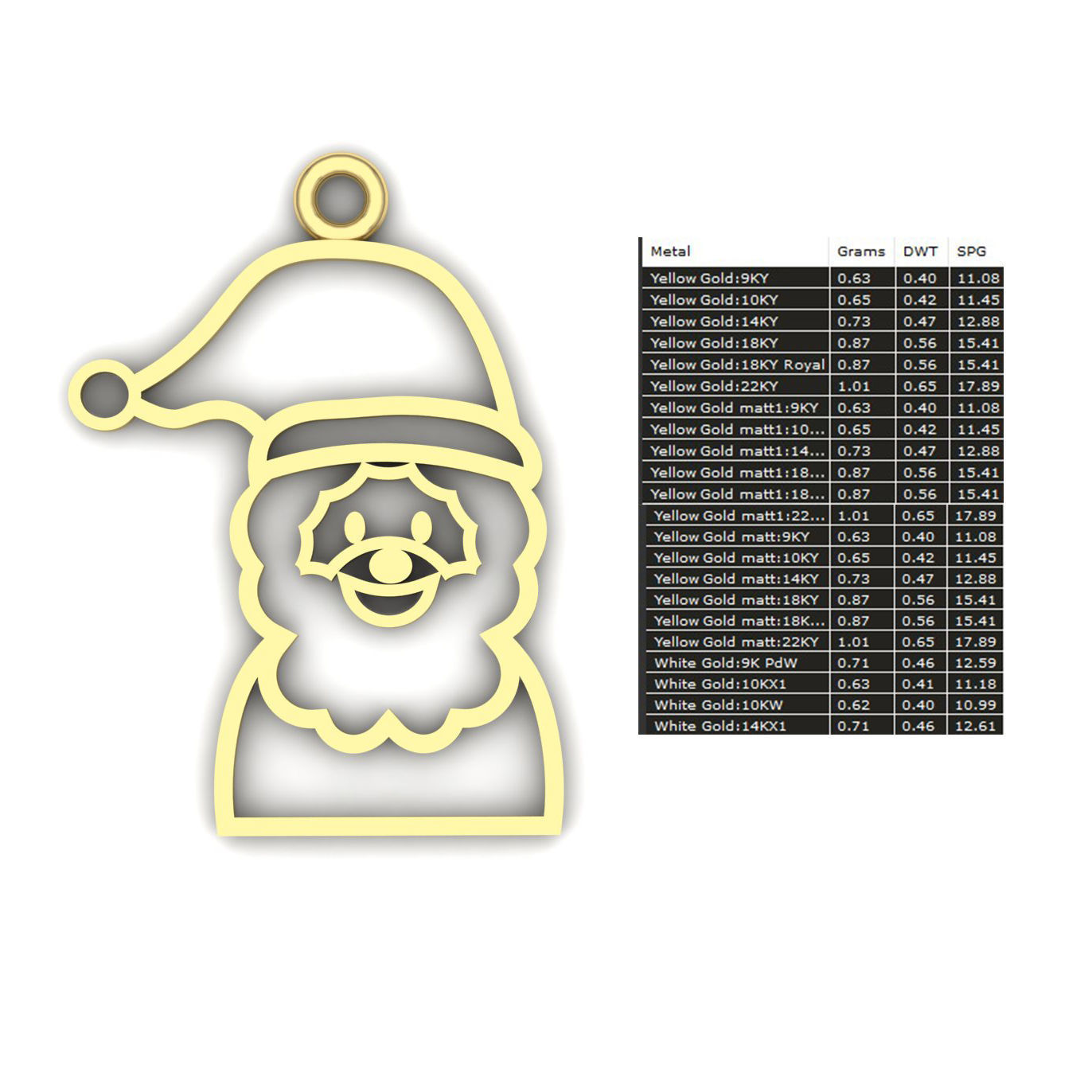 Santa Claus pendant 01 3D print model_5