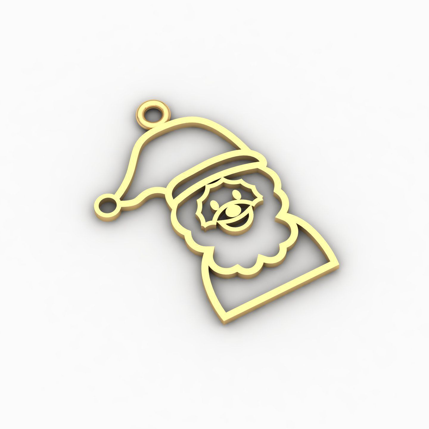 Santa Claus pendant 01 3D print model_1