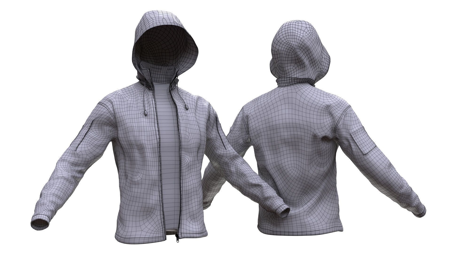 Jacket 55 - All MH Bodies - UE5 Skeletons - Rigged Low-poly 3D model_8