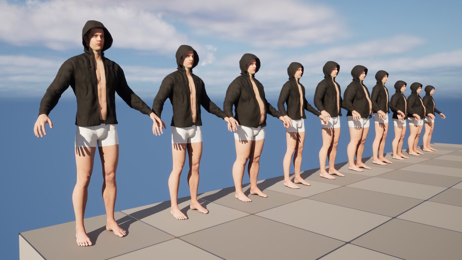 Jacket 55 - All MH Bodies - UE5 Skeletons - Rigged Low-poly 3D model_11