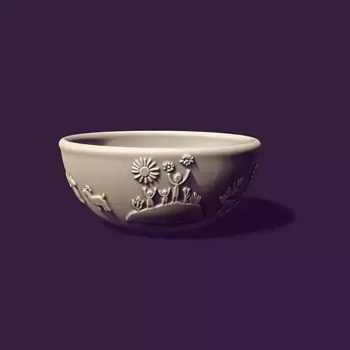 deep plate with petroglyphs for gypsum casting diameter 150mm 3D print model