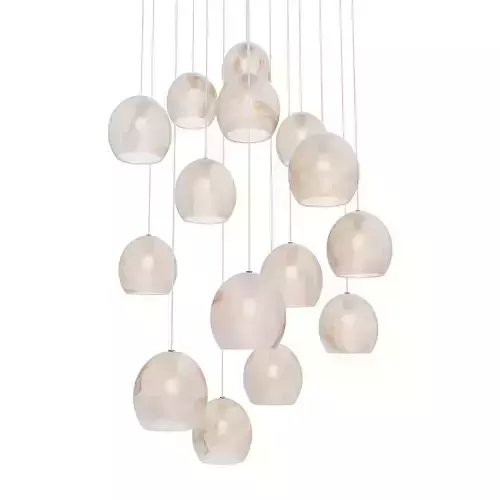 Lazio 15-Light Round Multi-Drop Pendant Currey Company 3D model