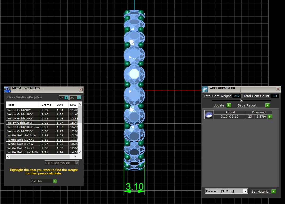 U Shaped Eternity Ring 3 point 1 mm stone size swiss 15 and EU55 3D print model_4
