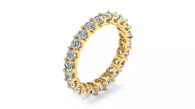U Shaped Eternity Ring 3 point 1 mm stone size swiss 15 and EU55 3D print model