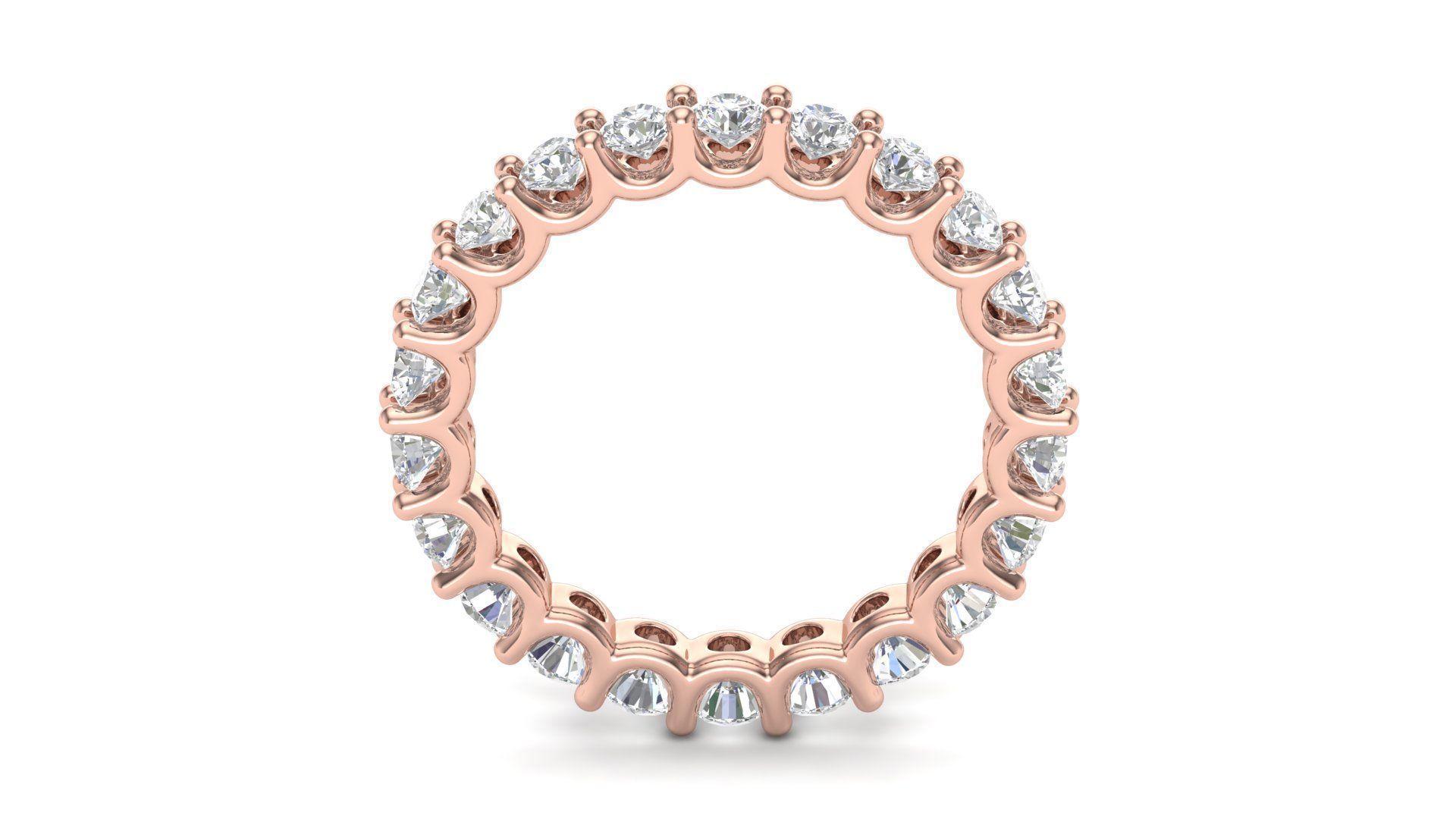 U Shaped Eternity Ring 3 point 1 mm stone size swiss 15 and EU55 3D print model_10