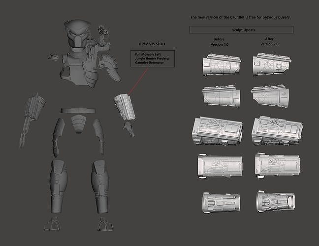 Predator 1987 Full Movable Left Gauntlet Detonator 3D print model