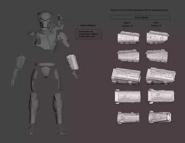 Predator 1987 Full Movable Left Gauntlet Detonator 3D print model