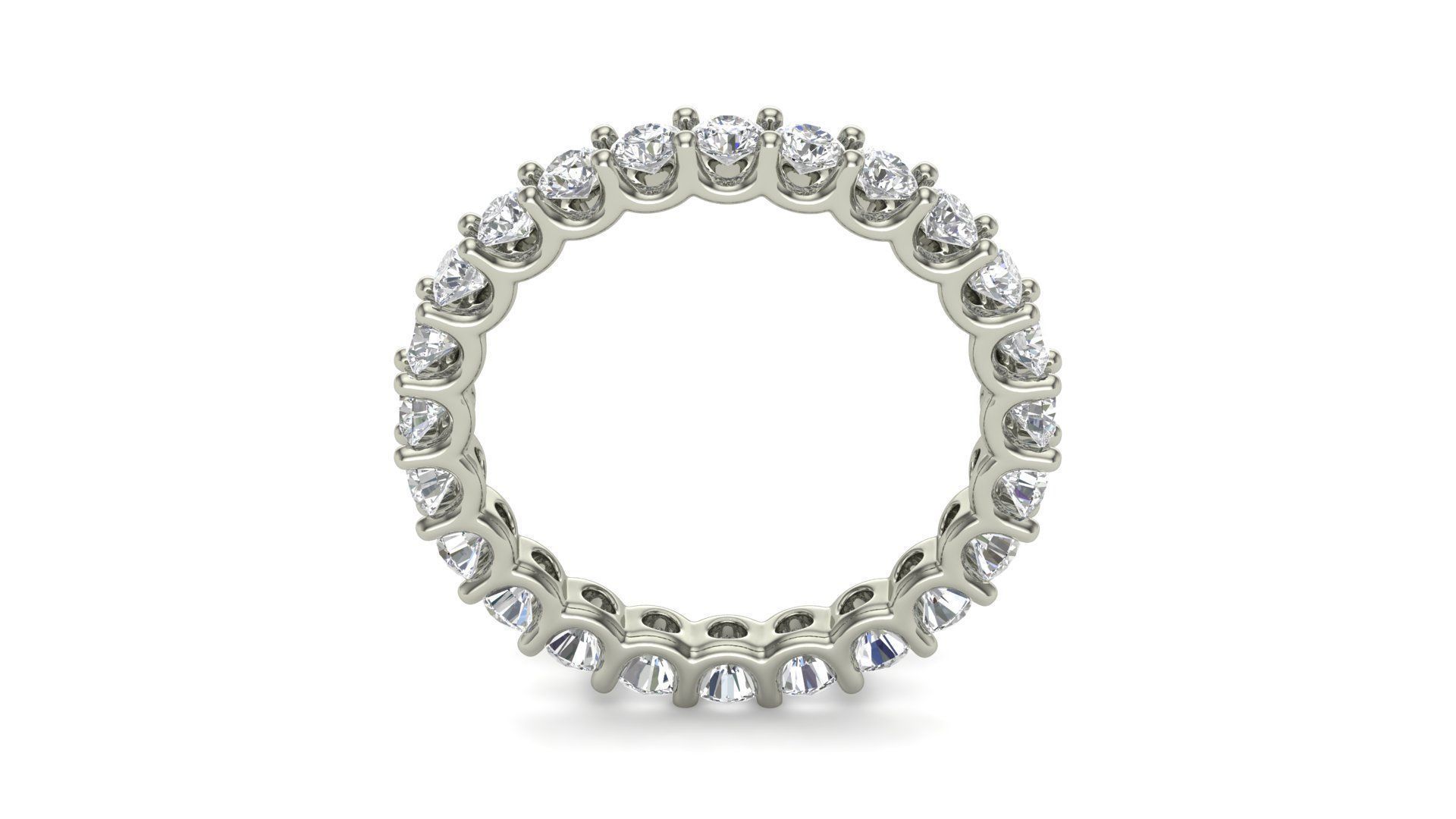 U Shaped Eternity Ring 3 point 1 mm stone size swiss 18 and EU58 3D print model_10