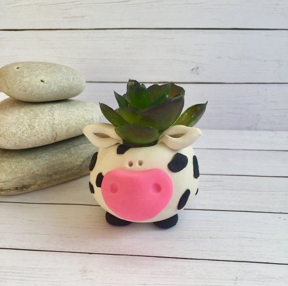 flower pot cow planter pencil holder STL 3MF 3D print model_3