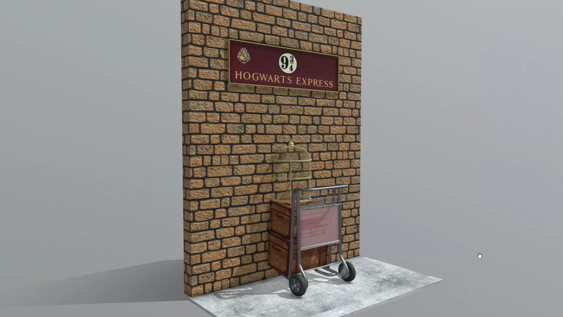 Harry Potter platform 934 scene  3D model_0