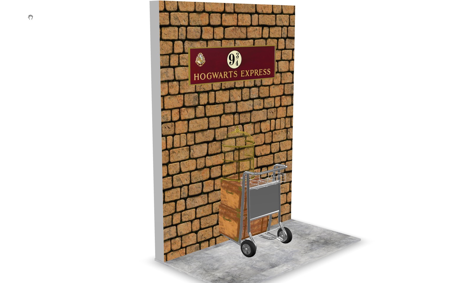 Harry Potter platform 934 scene  3D model_2