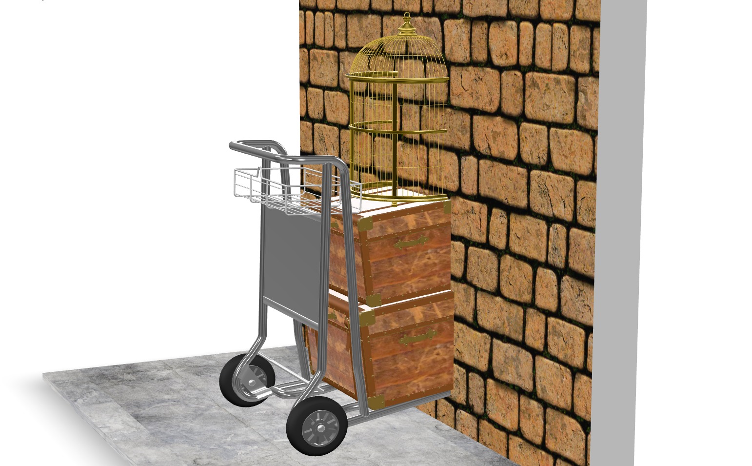 Harry Potter platform 934 scene  3D model_4