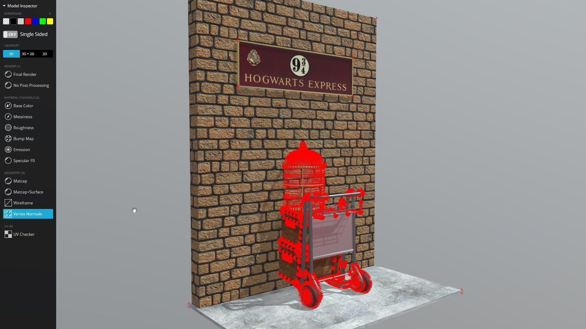 Harry Potter platform 934 scene  3D model_11