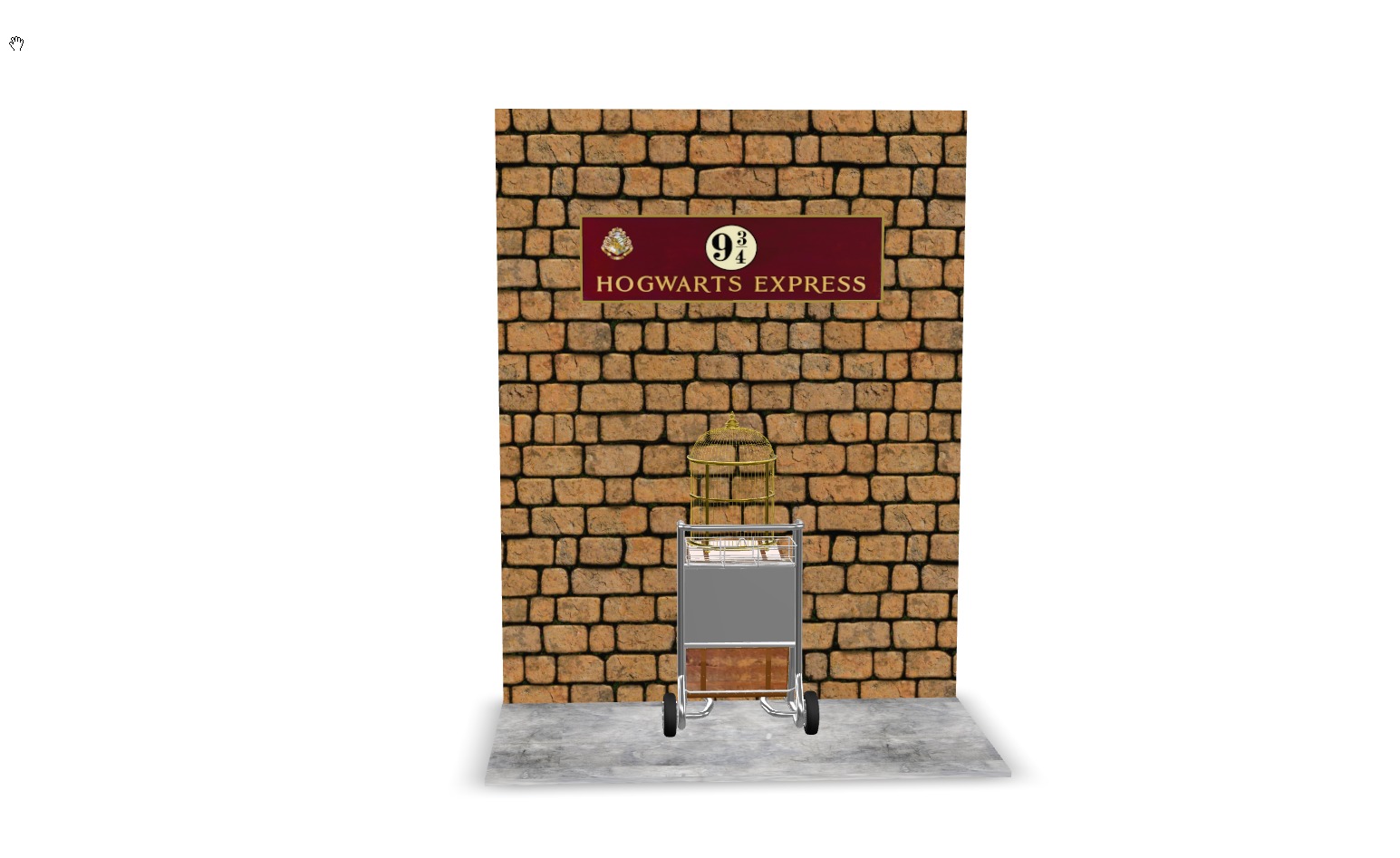 Harry Potter platform 934 scene  3D model_7