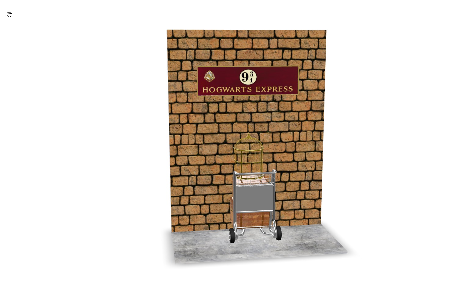 Harry Potter platform 934 scene  3D model_6