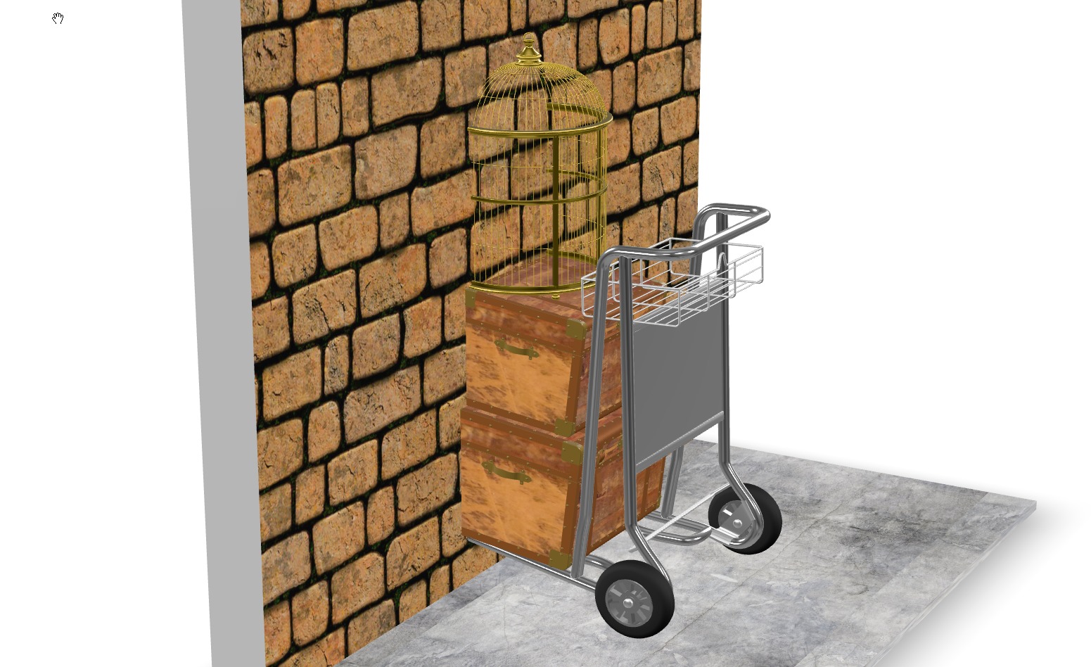 Harry Potter platform 934 scene  3D model_5