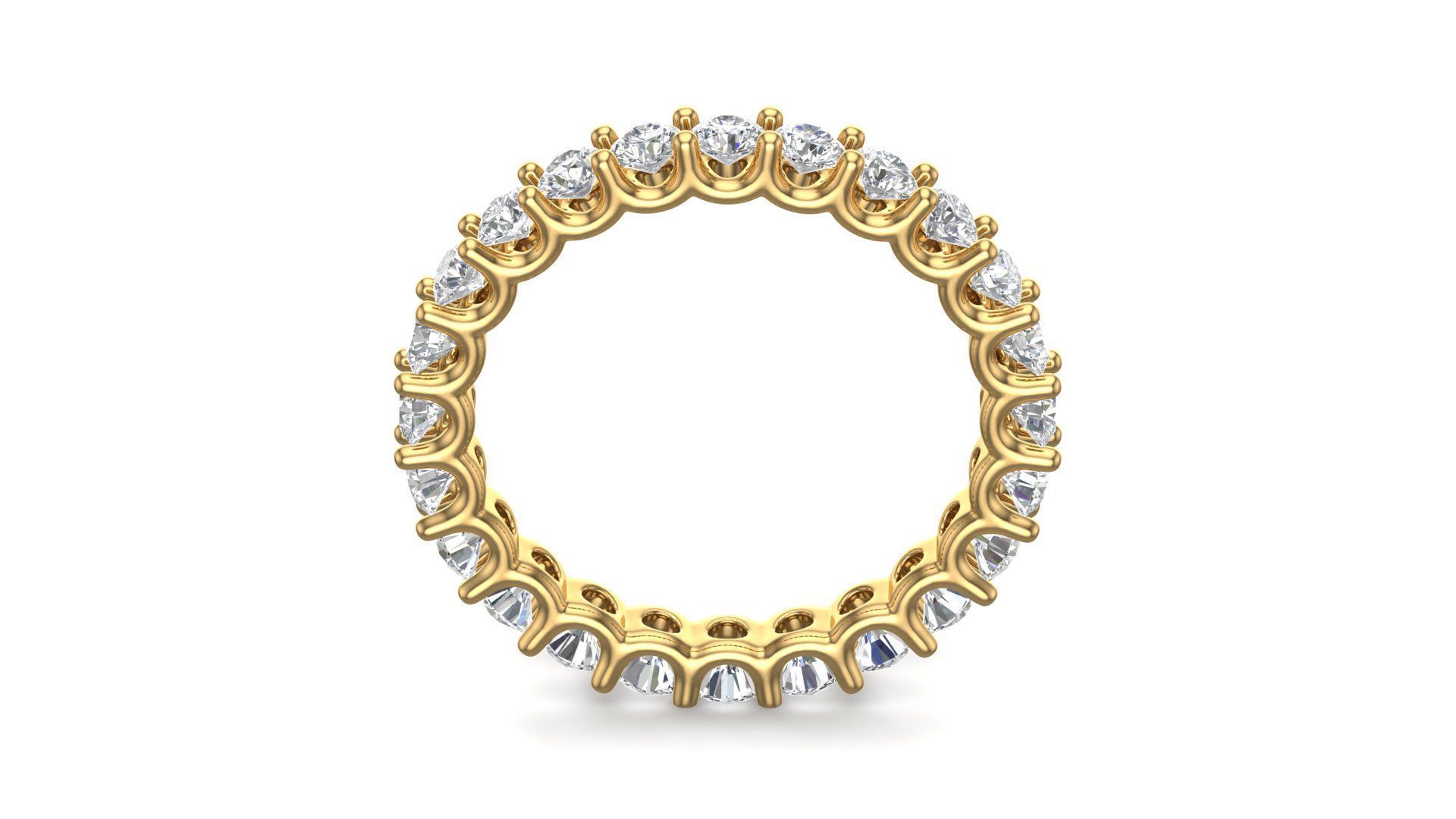 U Shaped Eternity Ring 3 point 1 mm stone size swiss 20 and EU60 3D print model_5