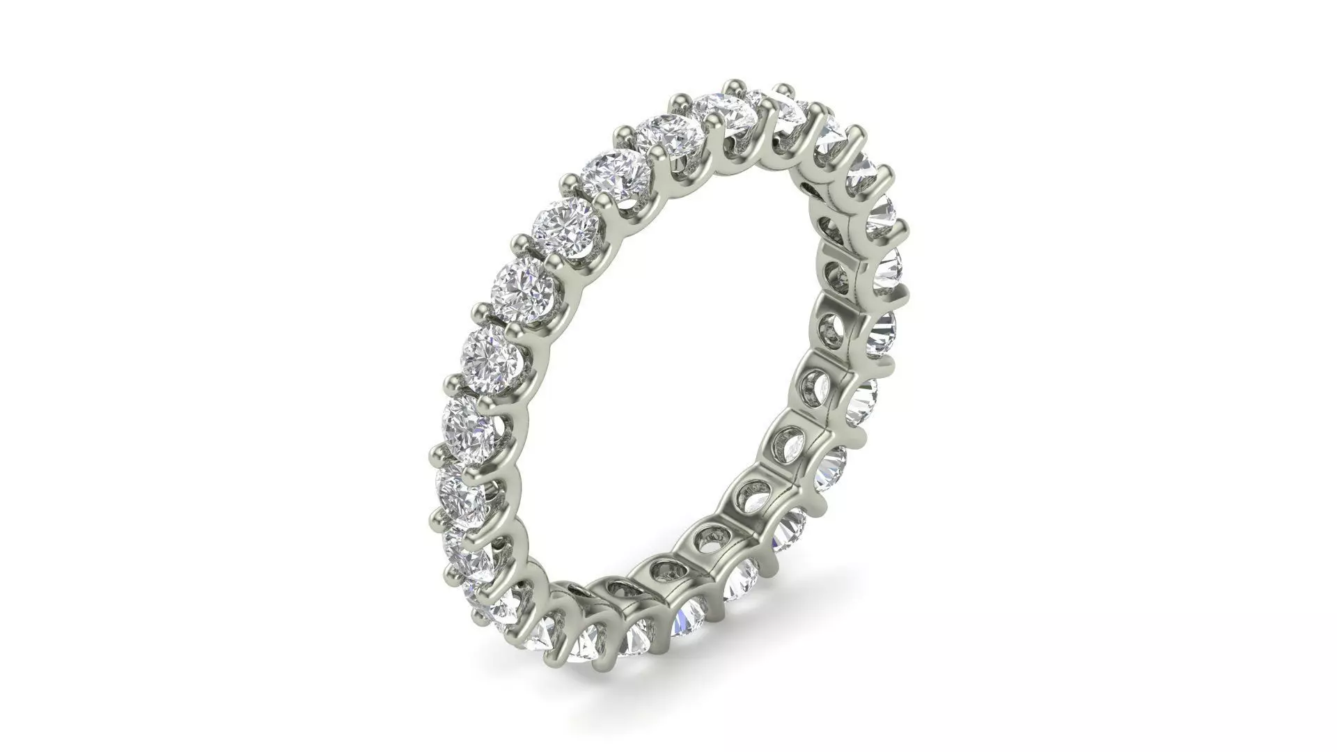 U Shaped Eternity Ring 3 point 1 mm stone size swiss 20 and EU60 3D print model_0