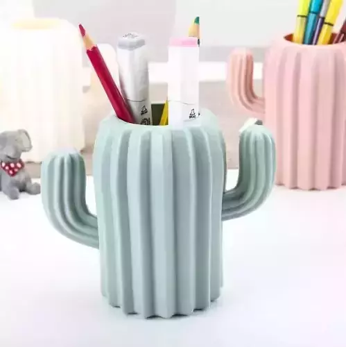  cactus PENCIL HOLDER STL file for 3D printer
