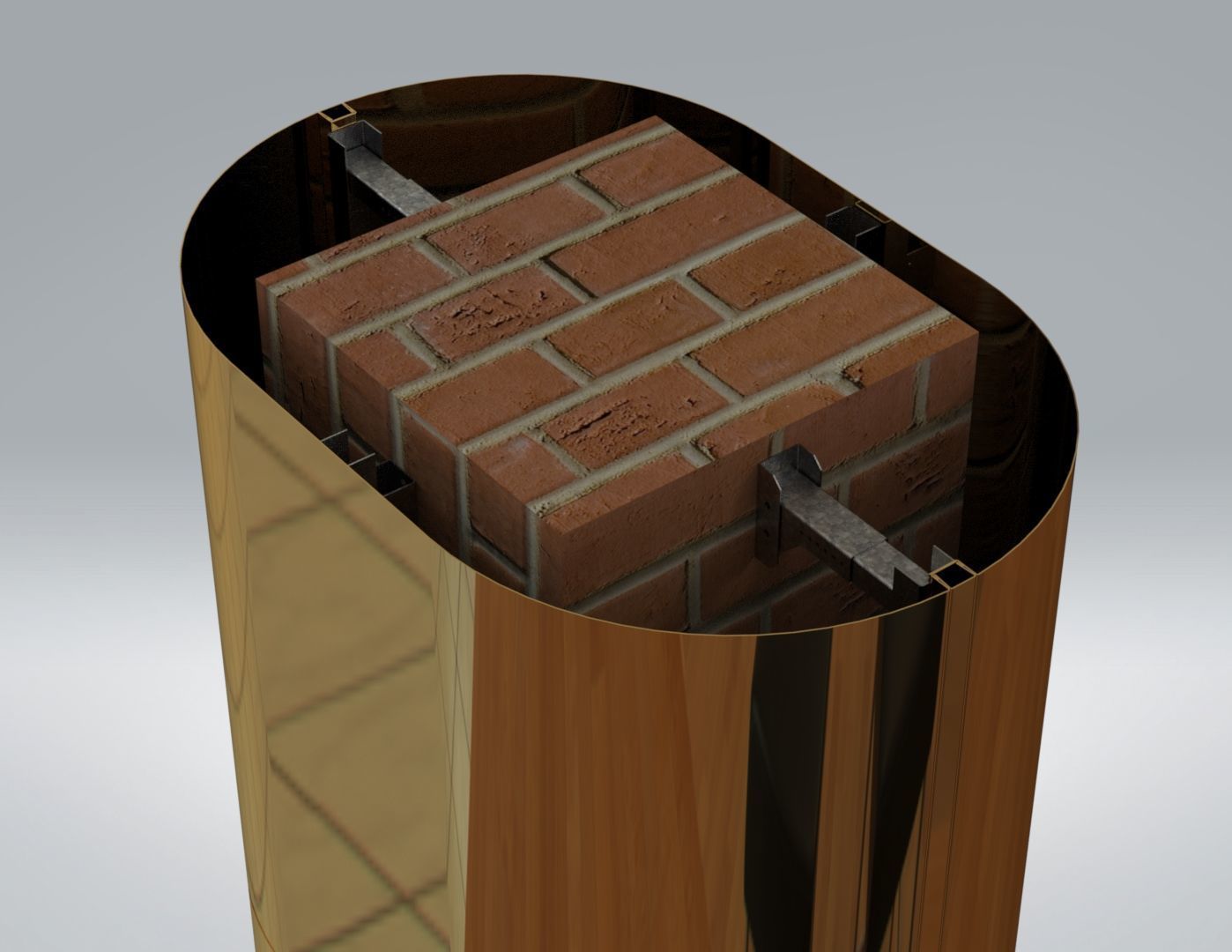 Stainless steel column framing 3D model_4