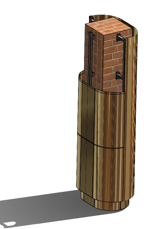 Stainless steel column framing 3D model_8